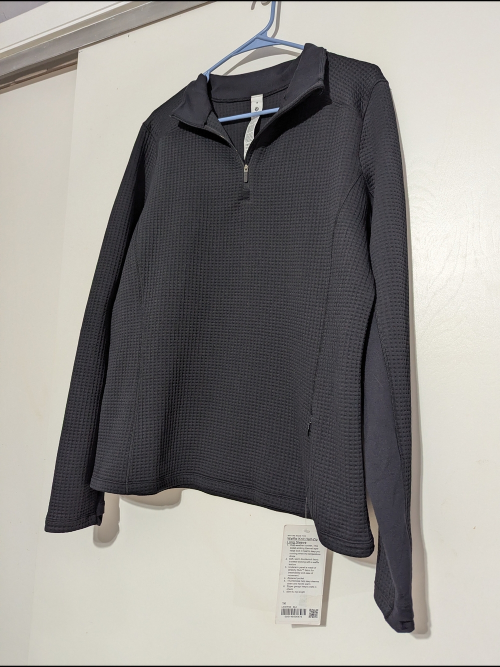lululemon athletica Black Waffle Half-Zip Performance Pullover - Picture 2 of 7